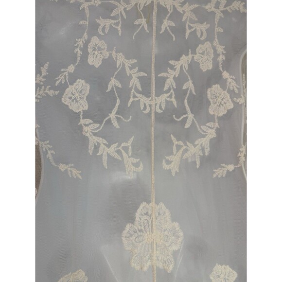 Dizzy Gal Lace Kimono Duster Cover Up Top Long Line Size 1X Ivory Festival Girly - Picture 4 of 7